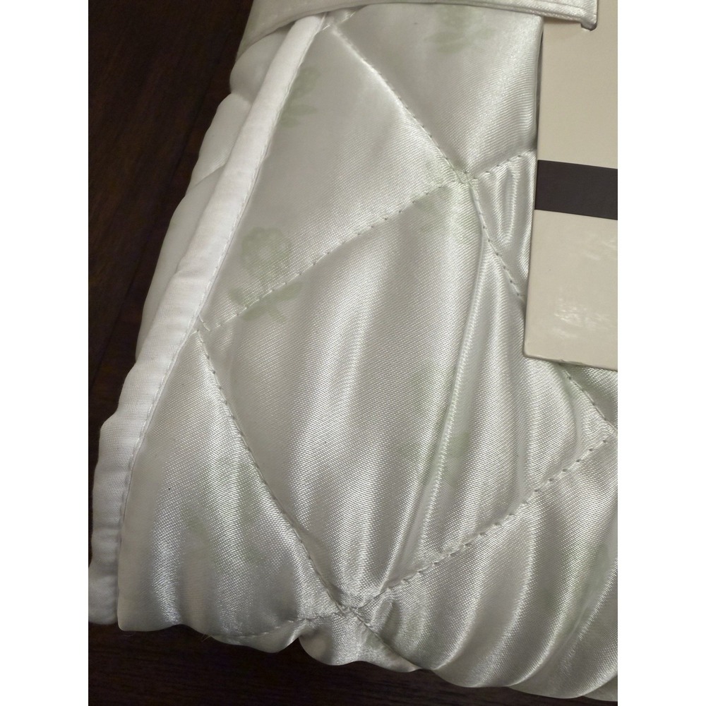 New 2 PC LAURA ASHLEY TWIN SIZE WHITE SATIN QUILT And SHAM SET 68" × 88" - Picture 3 of 3